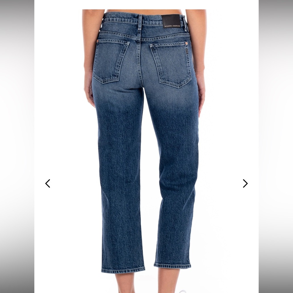 Modern American Highland Relaxed Crop Patriot Blue Denim Jeans Pants 28 Women’s